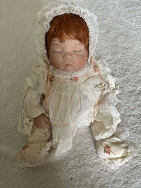 Vintage Bettie Talley Porcelain Doll Sleeping Baby 18 inch
